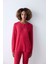 Hırka-Jogger Bloom Soft Kırmızı Pantolon Pijama Takımı Kısa Düz Paça Homewear Tam Boy V Yaka Regula 2
