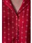 2 Parça Bloom Kırmızı Düğmeli Gömlek Pantolon Pijama Takımı Uzun Düğmeli Hayır Uzun Kol Homewear Dü 5