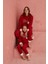 Yumoş Kırmızı Shine Yıldız Desenli Bisiklet Yaka Peluş Polar Pijama Takım Cool & Comfort Lastikli Ö 1