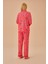 Regular Panda Maskülen Pijama Takımı 2'li Uzun Homewear Basic Standart 2 Parça Kırmızı Örme Düz Nor 4