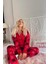 Lounge/home Kırmızı Kartanesi Desenli Kadın Polar Peluş Tulum Pijama Kapüşonlu Desenli Tüm Yaş Grup 2