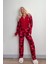 Lounge/home Kırmızı Kartanesi Desenli Kadın Polar Peluş Tulum Pijama Kapüşonlu Desenli Tüm Yaş Grup 5