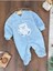 Peluş Ayıcık Nakışlı Patikli Çıtçıtlı Kışlık Erkek Bebek Tulum 1