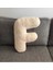 Pufftable Peluş F Harf Yastık, Dekoratif Kırlent, Kuzu Teddy Kumaş, Büyük Boy , Tüm Harfler ,boncuk Elyaf Dolgu 4