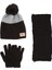 9-15 Yaş Garson 3'lü Takım Kız Atkı, Eldiven ve Şapka Set Içi Polarlı 1