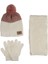 9-15 Yaş Garson 3'lü Takım Kız Atkı, Eldiven ve Şapka Set Içi Polarlı 1