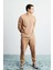 Franklın Erkek Regular Fit Baskılı Içi Polarsız Kahverengi Sweatshirt 3