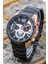 Yeni Sezon Erkek Saati Siyah Çelik Kordon Tasarım Kadran Analog Chronograph ST-304207 2