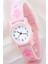 Yeni Model Toz Pembe Kalpli Prenses Tacı Analog 6-13 Yaş Kız Çocuk Kol Saati ST-304187 1