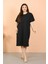Kadın Büyük Beden Penye Kısa Kol Siyah Gecelik 12502 1