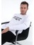 Erkek Oversize Bisiklet Yaka Libingahope Baskılı Beyaz Sweatshirt M Lbg 1b 5