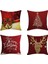 4 Adet Noel Kare Yastık Ev Dekor Keten Yastık Kılıfı Yastık Kapakları Kanepe Araba Kırmızı Desen Hediye 45X45 Cm,наволочка (Yurt Dışından) 1