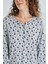 %100 Pamuk Uzun Kol Kadın Pijama Takımı 98280 3