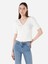 Slim Fit V Yaka Kadın Beyaz Kısa Kol Tişört Cl1067968 1