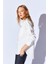Beyaz Oversize Tek Cepli Gabardin Rahat Kesim Soft Dokulu Pamuk Kadın Gömlek | MKW168174-01 2