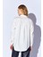 Beyaz Oversize Tek Cepli Gabardin Rahat Kesim Soft Dokulu Pamuk Kadın Gömlek | MKW168174-01 5