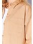 Camel Oversize Tek Cepli Gabardin Rahat Kesim Soft Dokulu Pamuk Kadın Gömlek | MKW168174-01 4
