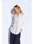 Ekru Modal Soft Dokulu Yumuşak Gizli Pat Detaylı Oversize Kadın Gömlek | MKS168262-01 3