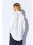 Ekru Modal Soft Dokulu Yumuşak Gizli Pat Detaylı Oversize Kadın Gömlek | MKS168262-01 5