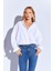 Beyaz Soft Yumuşak Dokulu Modal Karışımlı Oversize Kadın Gömlek | MKS169503-01 3