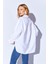 Beyaz Soft Yumuşak Dokulu Modal Karışımlı Oversize Kadın Gömlek | MKS169503-01 5