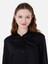 Regular Fit Shirt Neck Kadın Siyah Roll-up Gömlek Cl1066570 4