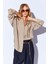 Toprak Modal Soft Dokulu Yumuşak Gizli Pat Detaylı Oversize Kadın Gömlek | MKS168262-01 1
