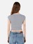 Slim Fit Yuvarlak Yaka Kadın Lacivert Kısa Kol Tişört Cl1068749 2