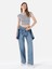 Slim Fit Yuvarlak Yaka Kadın Lacivert Kısa Kol Tişört Cl1068749 3