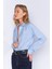 Mavi Likralı Pamuk Kadın Gömlek | MKS166847-01 3