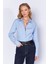 Mavi Likralı Pamuk Kadın Gömlek | MKS166847-01 5