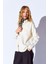 Ekru Oversize Tek Cepli Gabardin Rahat Kesim Soft Dokulu Pamuk Kadın Gömlek | MKW168174-01 2