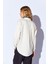 Ekru Oversize Tek Cepli Gabardin Rahat Kesim Soft Dokulu Pamuk Kadın Gömlek | MKW168174-01 5