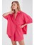 Müslin Kadın Oversize Gömlek | Fuşya MKS166965-01 1