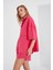 Müslin Kadın Oversize Gömlek | Fuşya MKS166965-01 2