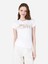 Slim Fit Yuvarlak Yaka Kadın Beyaz Kısa Kol Tişört Cl1067940 1