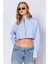 Mavi Bağlama Detaylı Çift Cepli Çizgili Gömlek | MKS169147-01 3