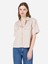 Regular Fit Shirt Neck Düz Kadın Bej Kısa Kol Gömlek Cl1068238 1