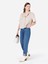 Regular Fit Shirt Neck Düz Kadın Bej Kısa Kol Gömlek Cl1068238 3