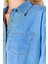 Mavi Crop Soft Dokulu Denim Yıpratma Detaylı Kadın Jean Gömlek | MKS169600-01 4