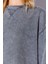 Eksitme Yıkamalı Soluk Efektli 3 Iplik Oversize Kadın Sweatshirt | Antrasit MKW269360-01 4
