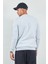 Bisiklet Yaka Basic Minimal Baskılı Sweat Kar Melanj 5