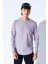 Bisiklet Yaka Jakarlı Dokulu Kumaş Slim Fit Basic Uzun Kol Erkek Tshirt | Gri MANW229956-1 2