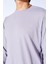 Bisiklet Yaka Jakarlı Dokulu Kumaş Slim Fit Basic Uzun Kol Erkek Tshirt | Gri MANW229956-1 4