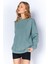 Eskitme/soluk Efektli Basic Kalıp L Örme Sweatshirt | Petrol MKW278852-01 2