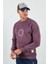Baskılı Basic Sweat Mürdüm 1