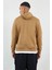 Kapüşonlu Basic Minimal Baskılı Sweat Toprak 5