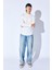 Bisiklet Yaka Jakarlı Dokulu Kumaş Slim Fit Basic Uzun Kol Erkek Tshirt | Kırık Beyaz MANW229956-1 3