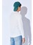 Bisiklet Yaka Jakarlı Dokulu Kumaş Slim Fit Basic Uzun Kol Erkek Tshirt | Kırık Beyaz MANW229956-1 5