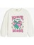 Şardonlu Bisiklet Yaka Pamuk Karışımlı Mantar Baskılı Sweatshirt 1